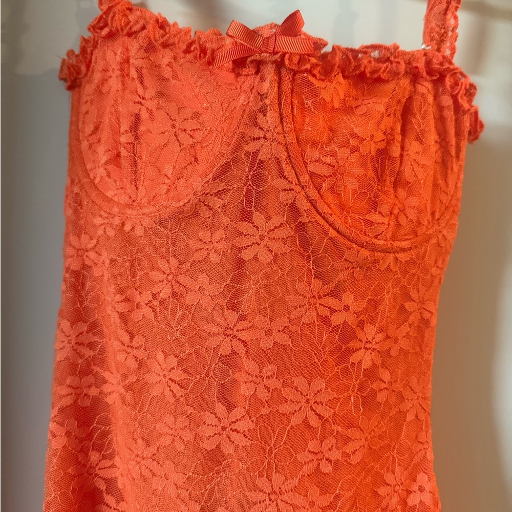 Estella lace mini dress in apricot
